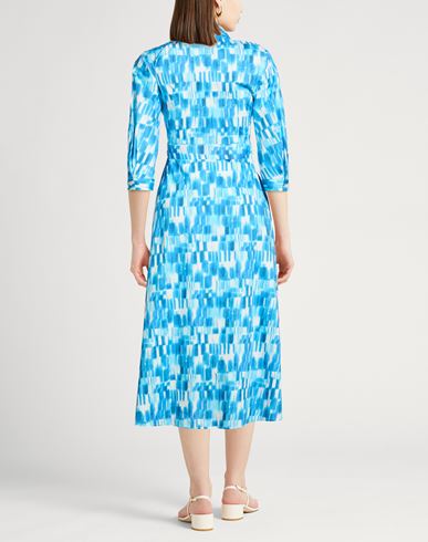 Woman Midi dress Azure Size 4 Cotton, Elastane