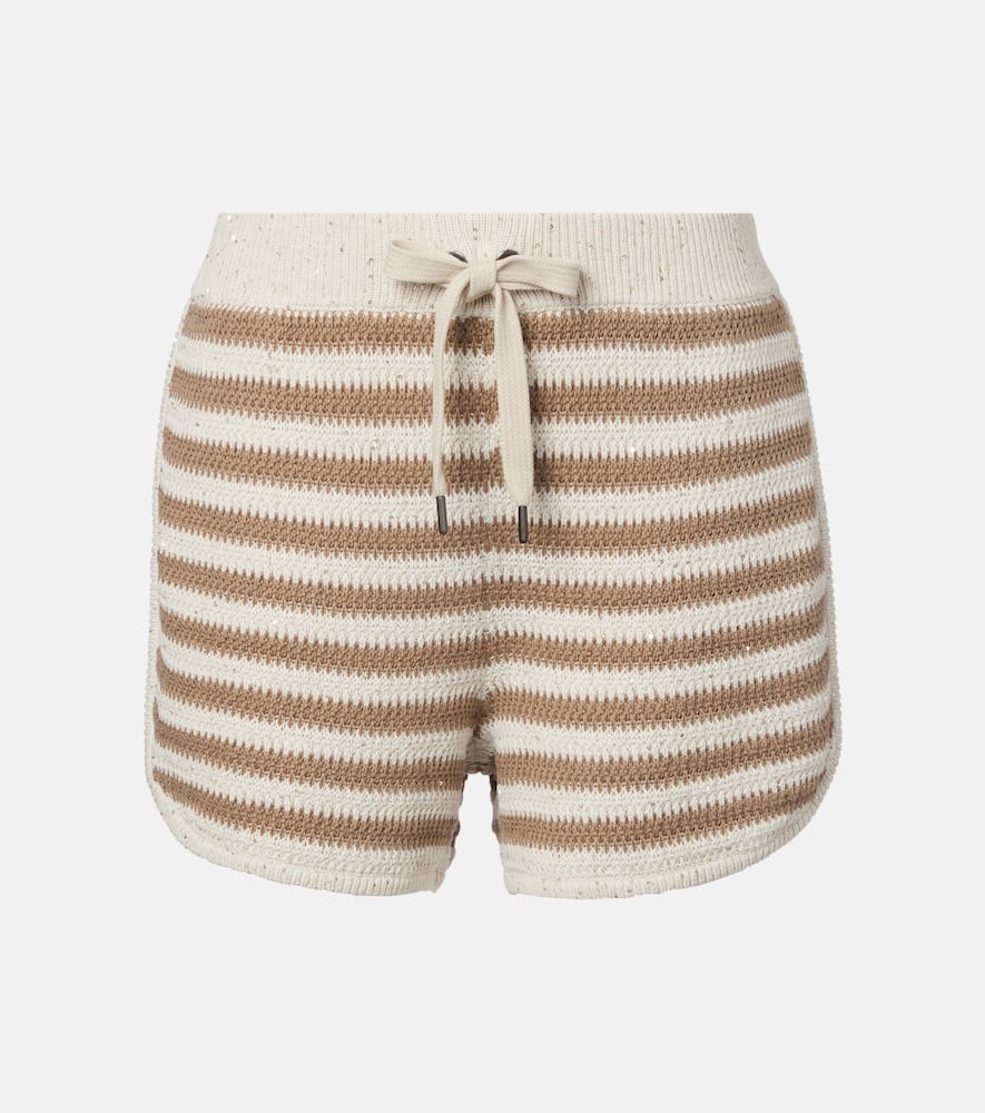 Brunello Cucinelli Striped cotton-blend shorts