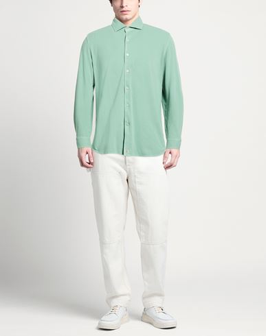 Silvery Man Shirt Light green Size XXL Cotton