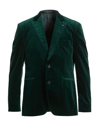 Man Blazer Green Size 44 Cotton, Elastane