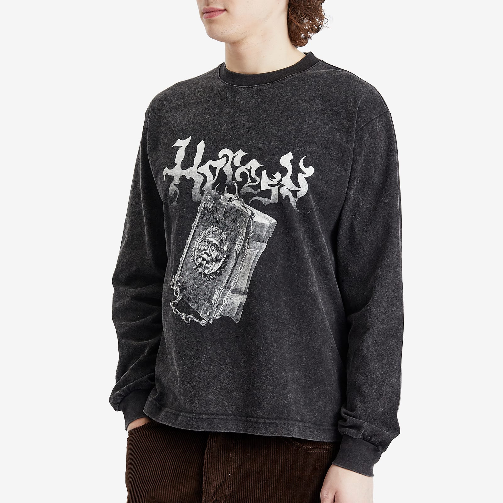Heresy Men's Tome Longsleeve T-Shirt in Ash