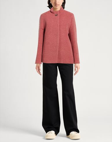 Icons Woman Coat Coral Size 10 Wool, Polyamide, Polyester