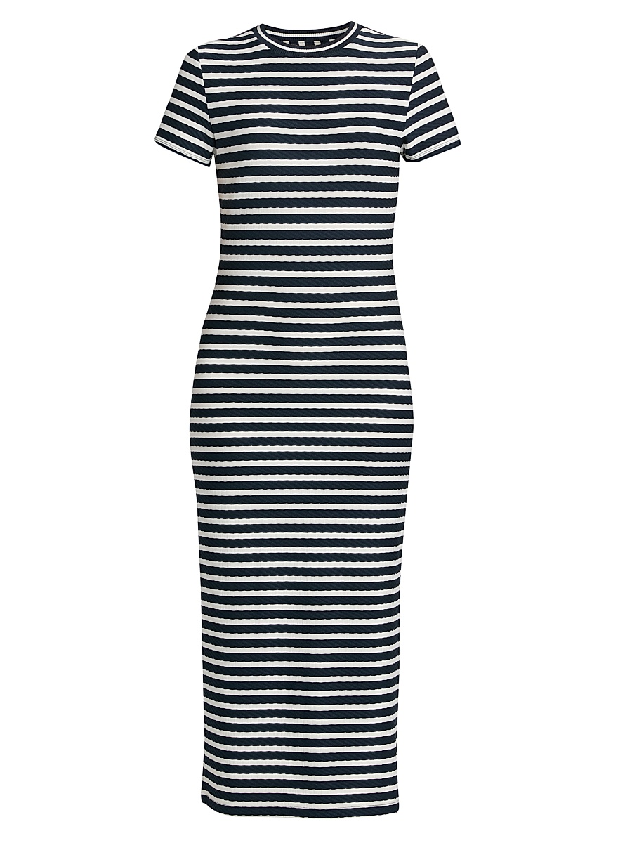 Women's Skye Striped T-Shirt Midi-Dress - Navy Stripe