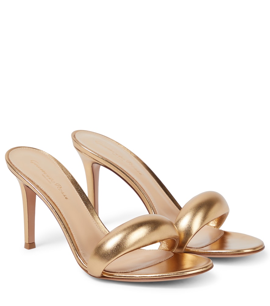 Gianvito Rossi Bijoux 85 metallic leather mules