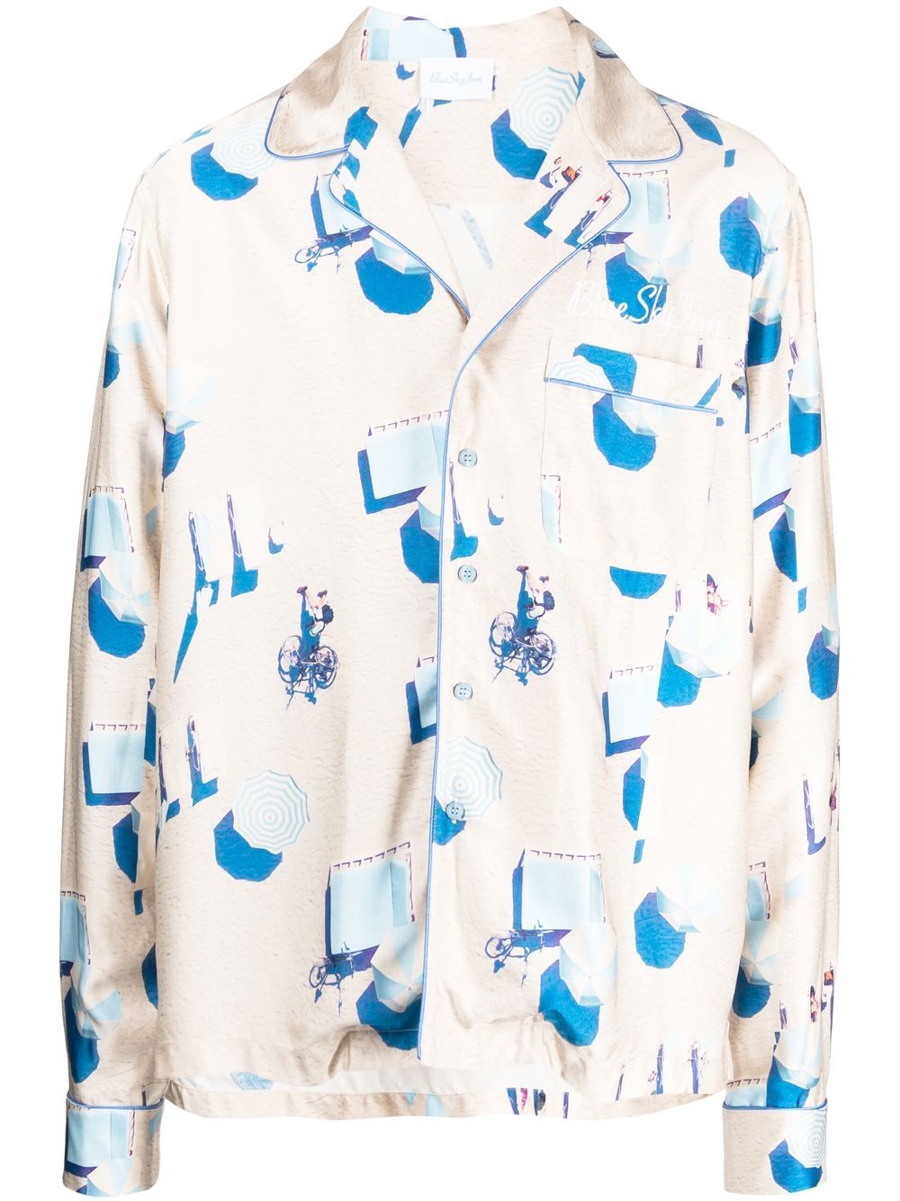 Beach graphic-print shirt - Neutrals