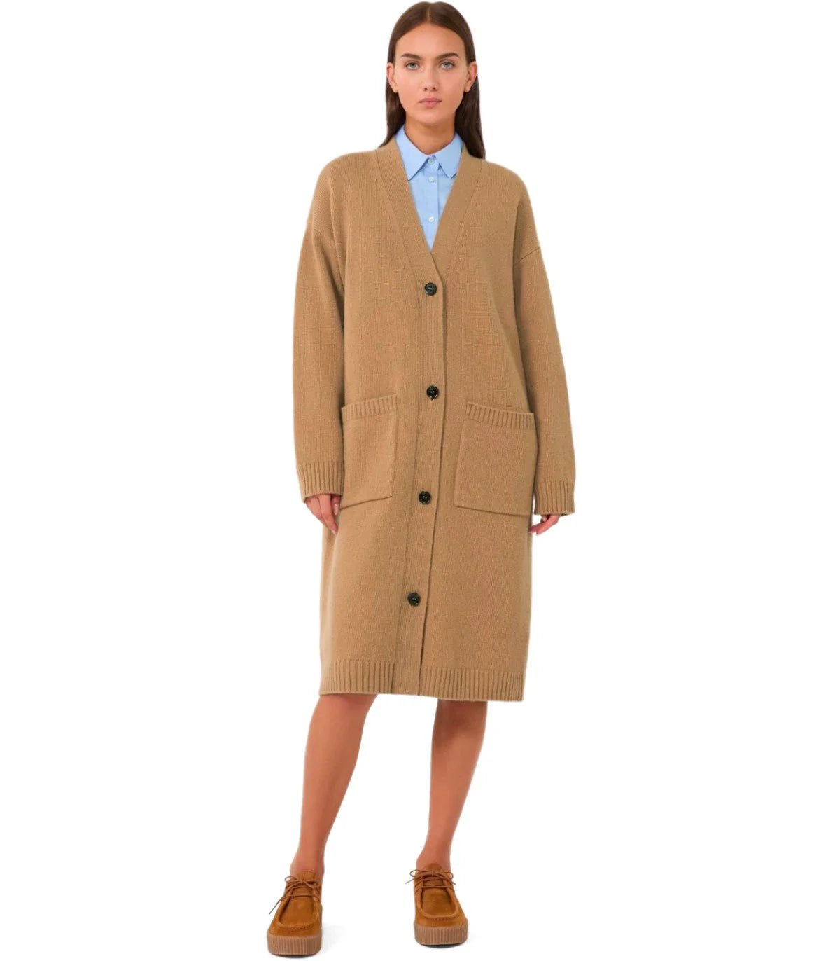 Max Mara Weekend Godezia Camel Long Cardigan