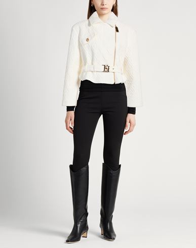 Woman Jacket Ivory Size 6 Cotton, Elastane
