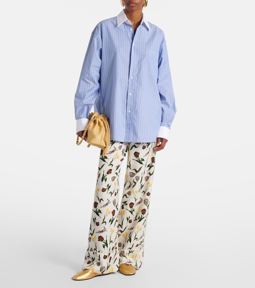Printed silk palazzo pants