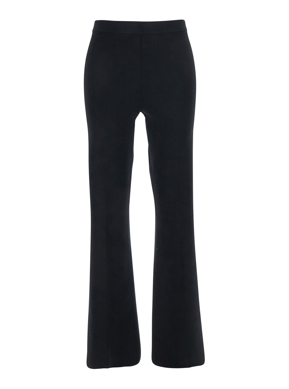 Flared Viscose Trousers — Black