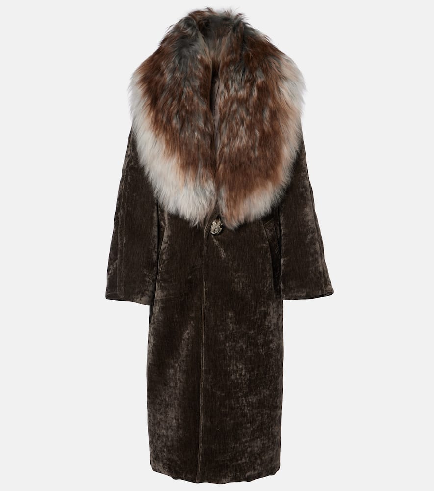 Shearling-trimmed coat