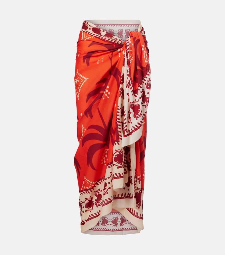 Dance Of printed cotton beach cover-up