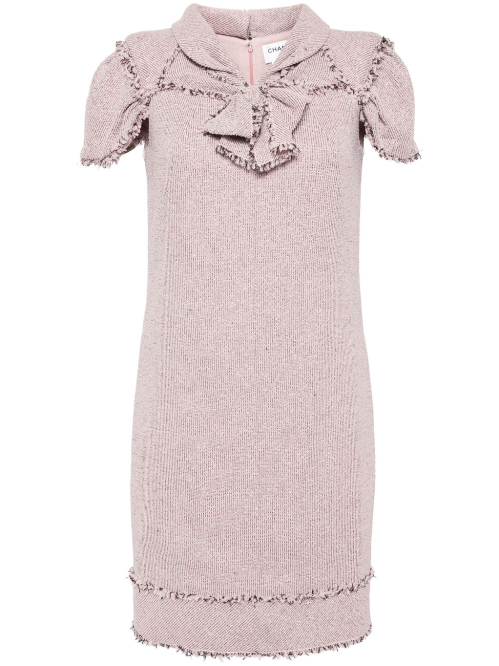 2009 bow-embellished tweed minidress - Purple