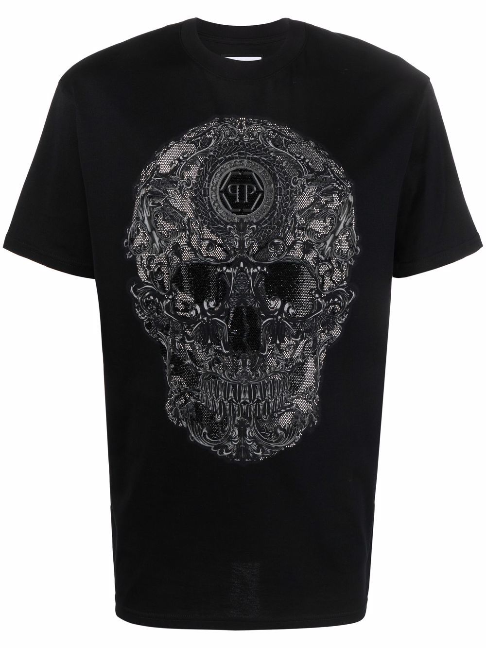 Baroque skull-print T-shirt - Black