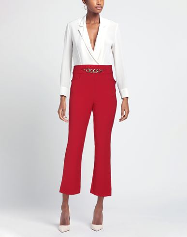 Woman Pants Red Size 6 Polyester, Elastane