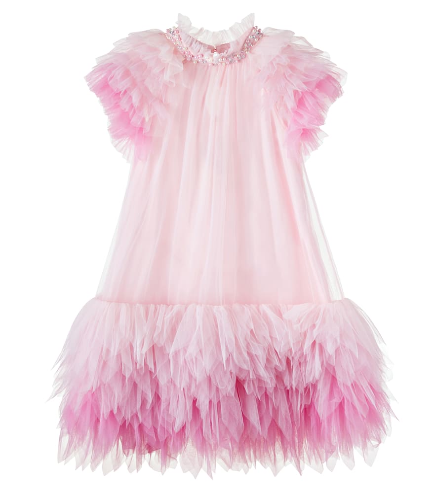 Ocean Ember embellished tulle dress