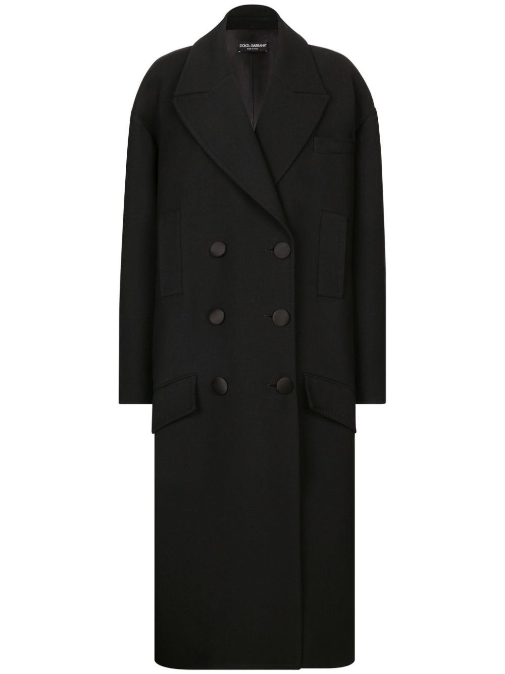 Double-breasted maxi coat - Black