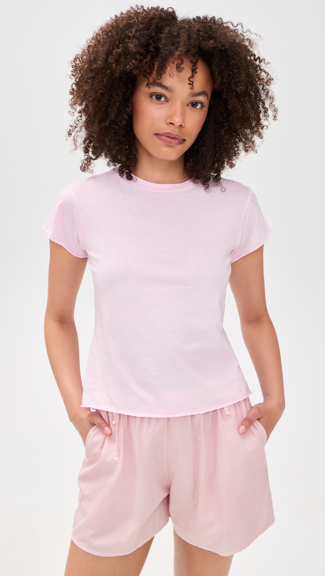 Rose Raw Hem Tee