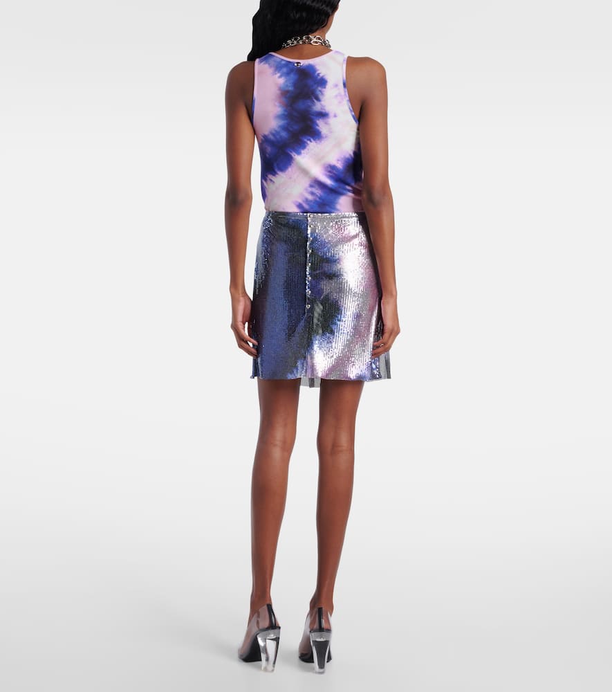 Tie-dye metallic miniskirt