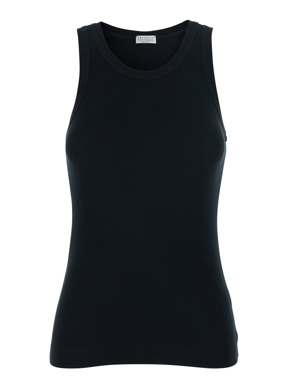 Ribbed Cotton Tank Top — Black