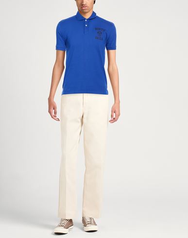 Man Polo shirt Bright blue Size M Cotton, Elastane