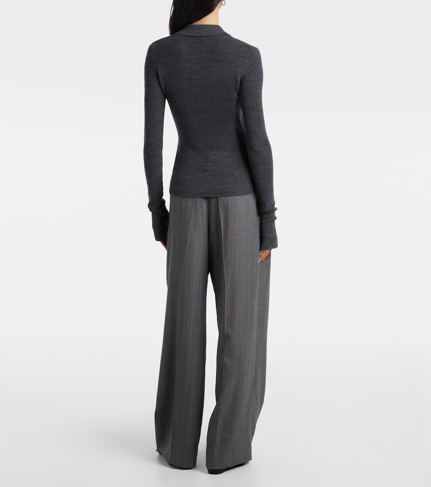 Pinstripe wide-leg pants