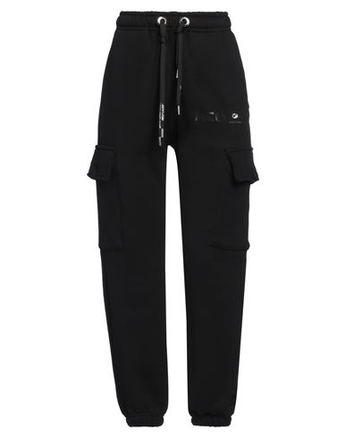 M. c.u. Marco Cassese Union Woman Pants Black Size L Cotton, Swarovski Crystal
