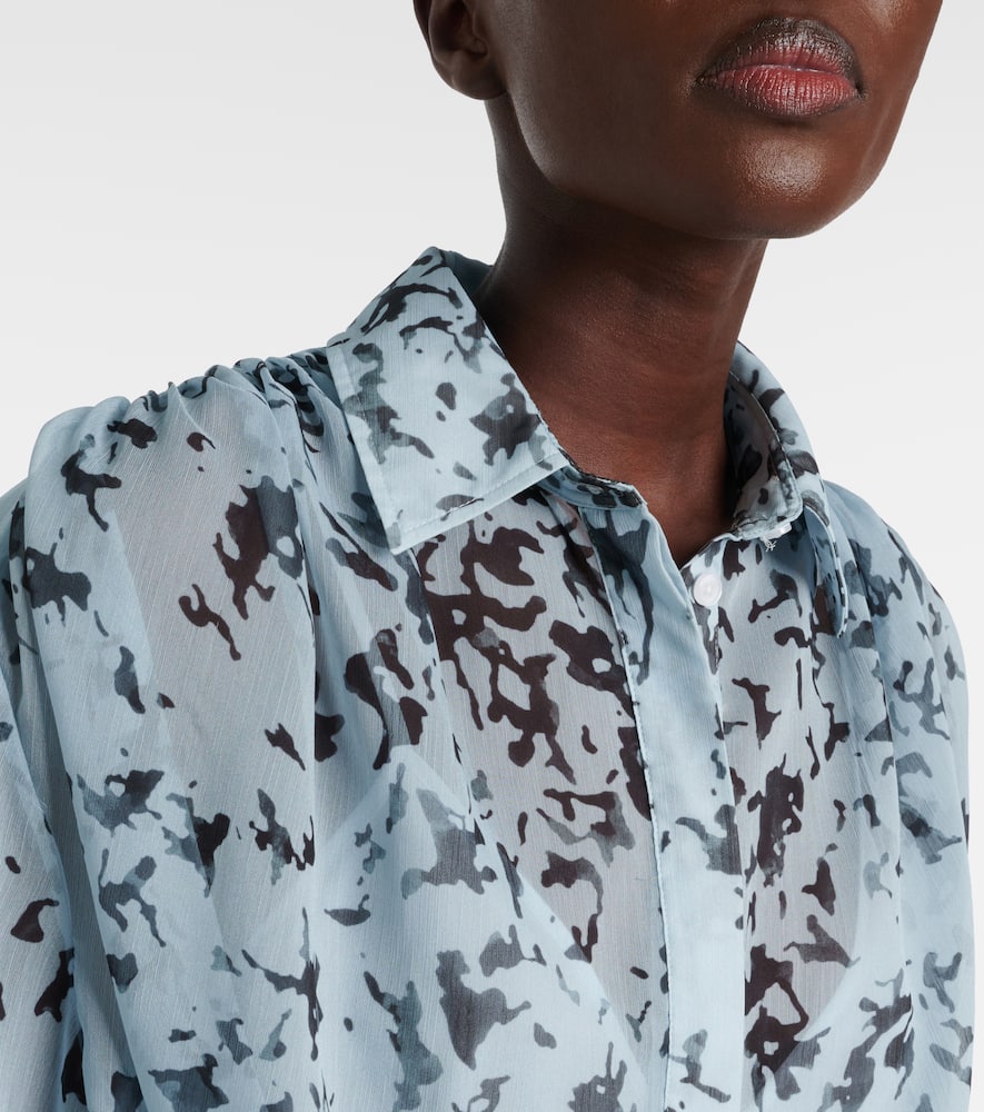 Jones printed chiffon shirt dress