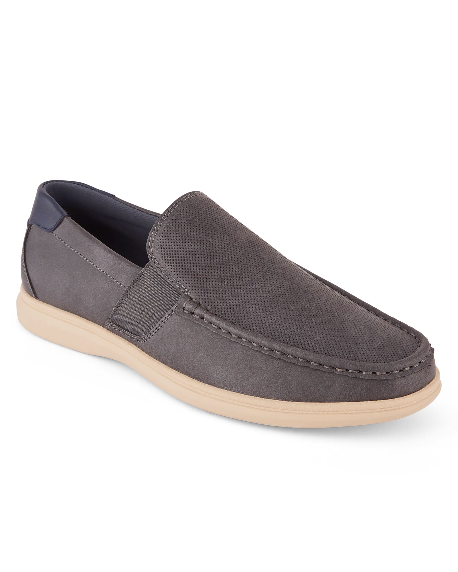 Men's Slip-On Elasticated Boat Shoes in Grey