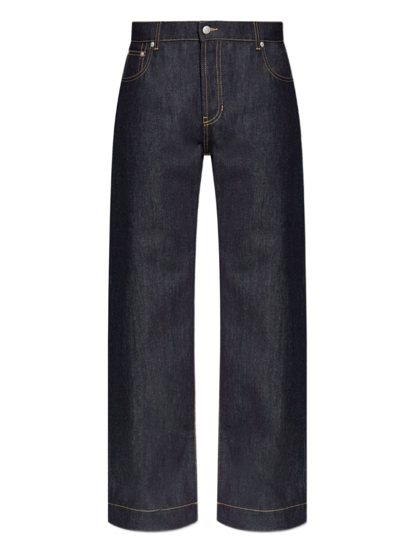 Navy Blue Wide Leg Jeans