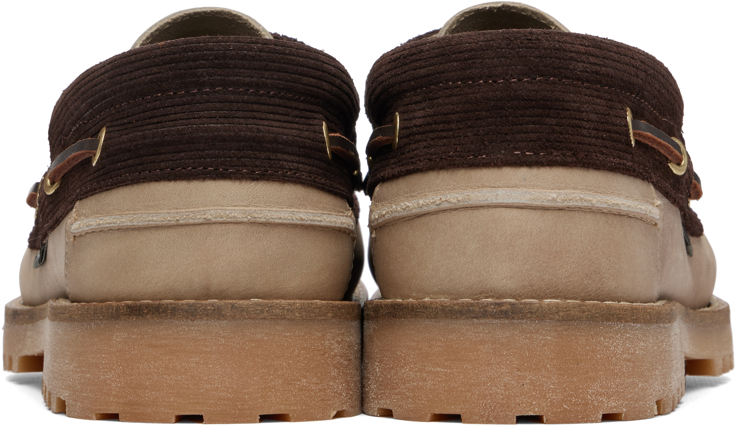 Beige & Brown Re-Engineered Deck Boat Shoes