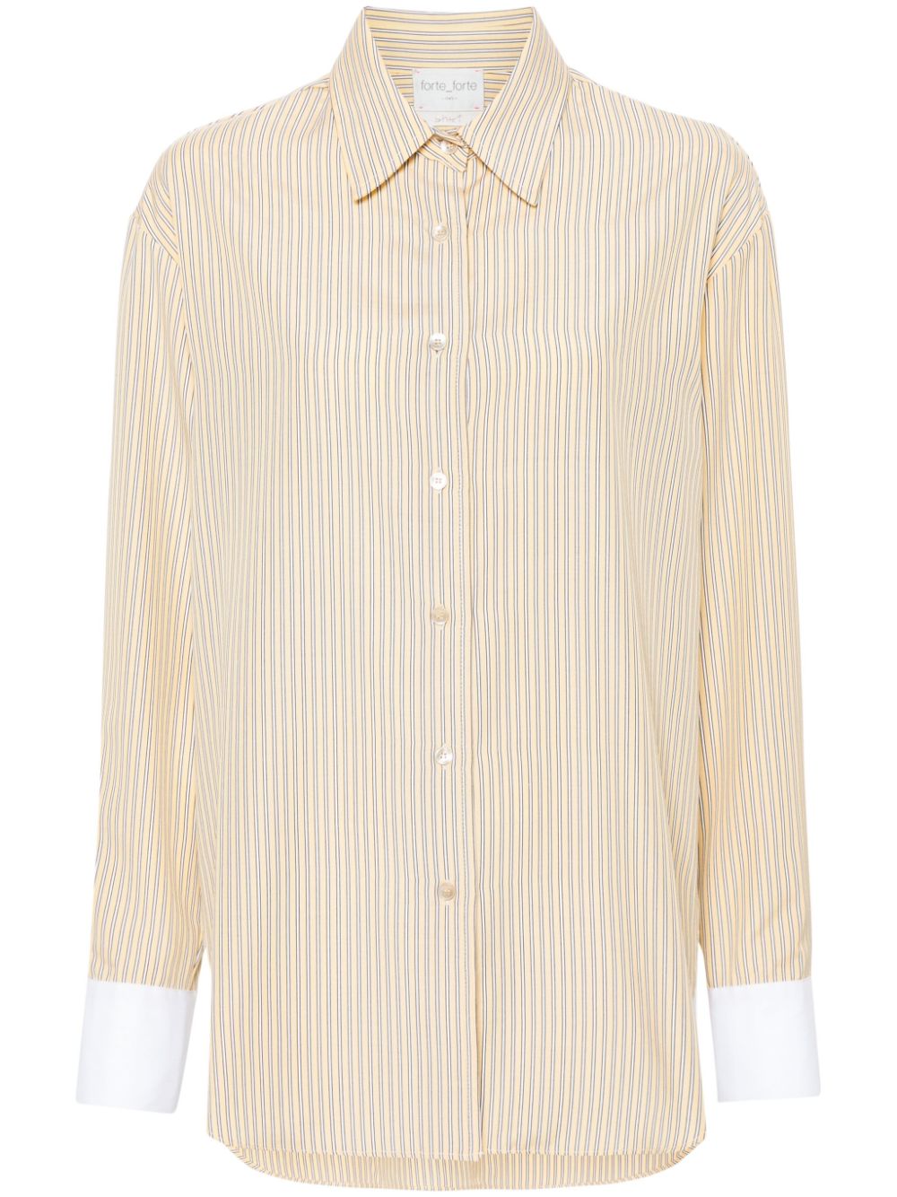 Contrasting-cuffs striped shirt - Yellow