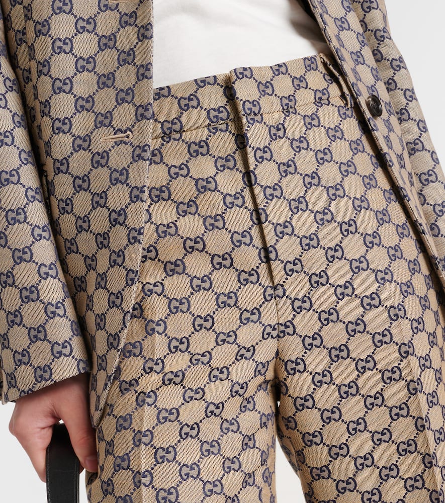 GG canvas linen-blend straight pants