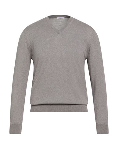 Man Sweater Taupe Size 46 Merino Wool