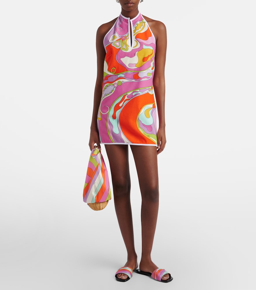 Orchidee cotton-blend terry minidress
