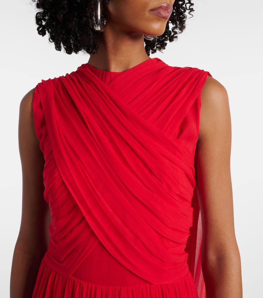 Seva gathered silk georgette gown