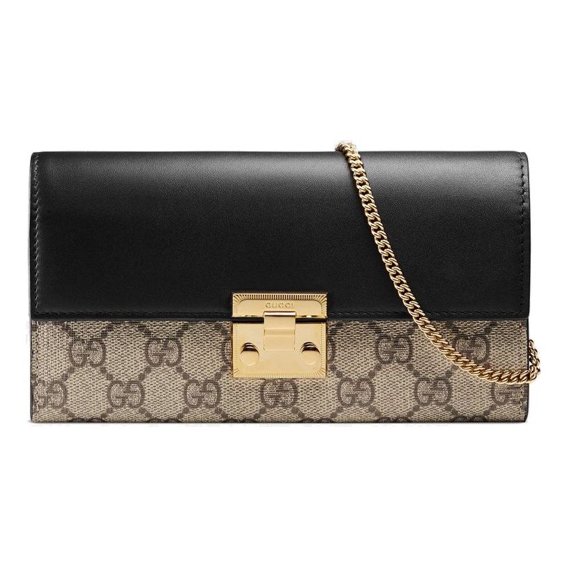 (WMNS) Padlock Metallic Logo Canvas Chain handbag / Black