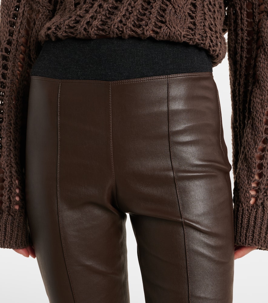 Leather slim pants
