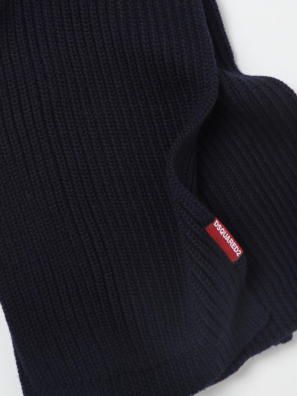 Knitted wool scarf-beanie set - Black