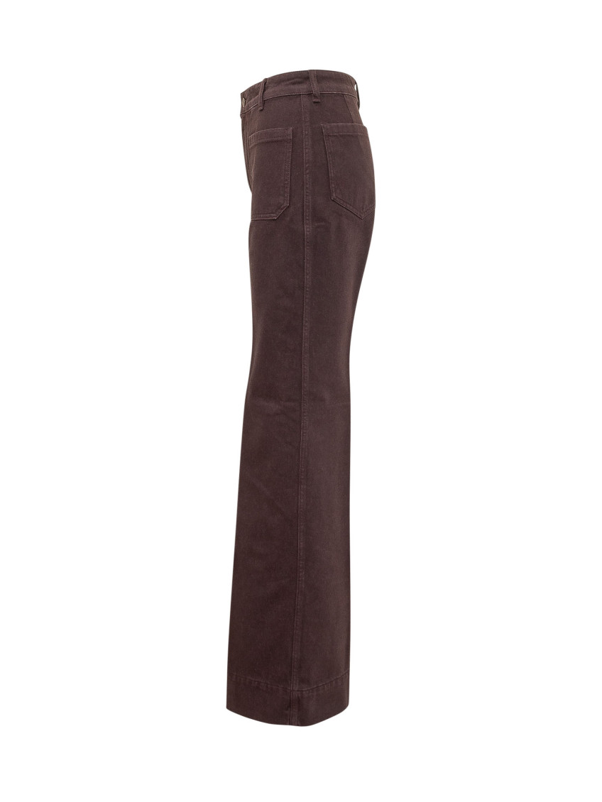 Dark Brown Straight Mid Rise Jeans