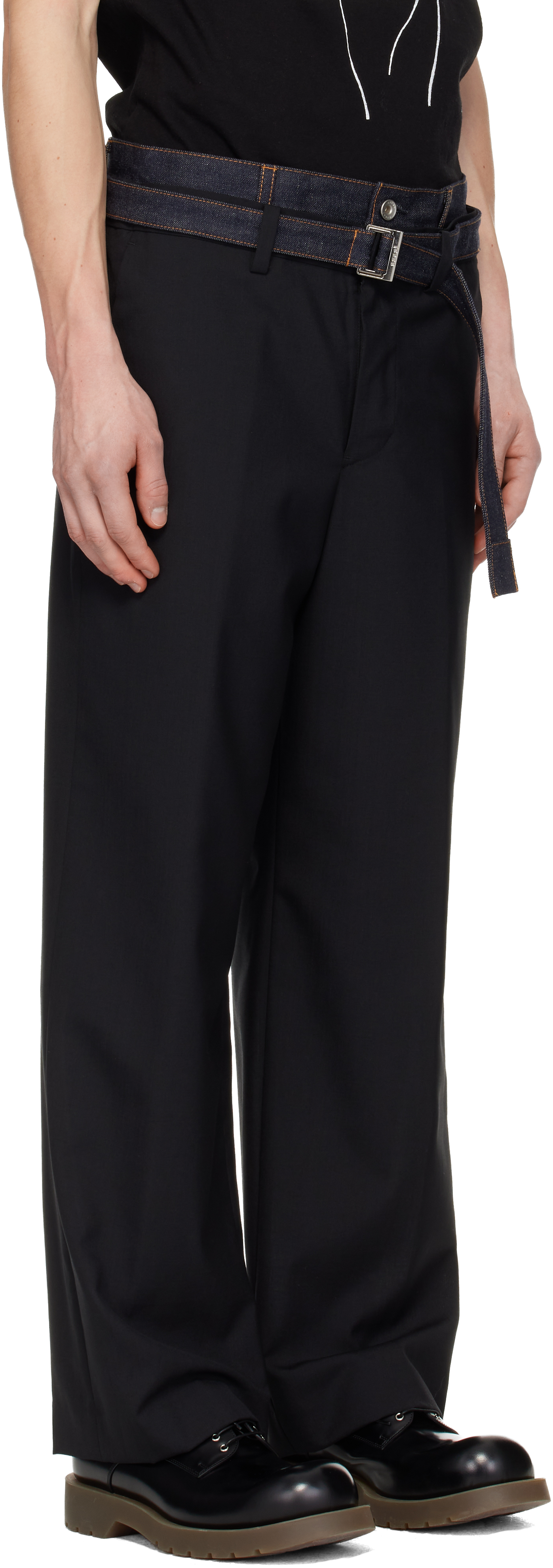 Black Suiting & Denim Trousers