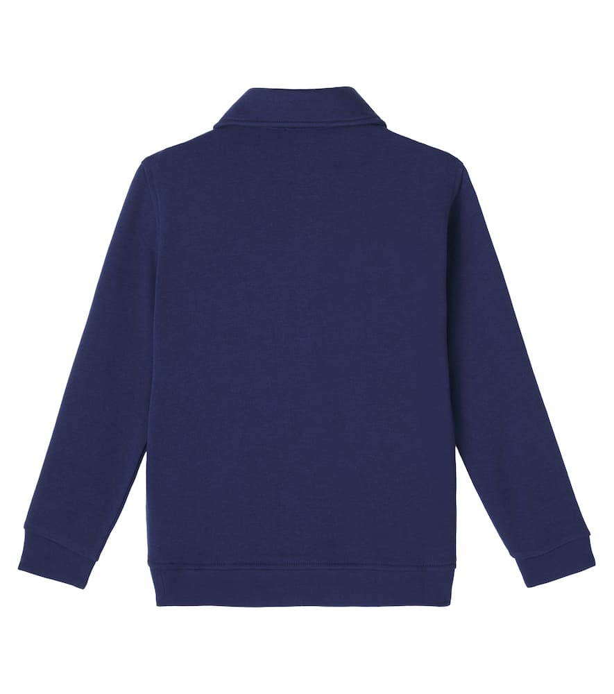 Cotton-blend polo sweater