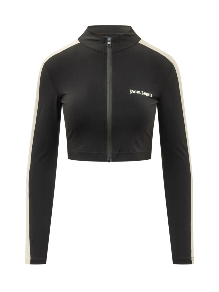 Black Logo Mock Collar Jacket