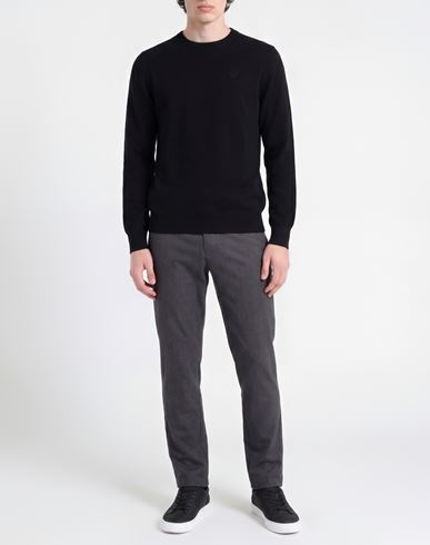 Man Sweater Black Size 3XL Cotton, Wool