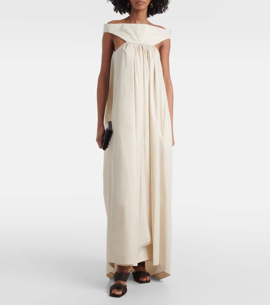 Chalice cutout cotton poplin maxi dress