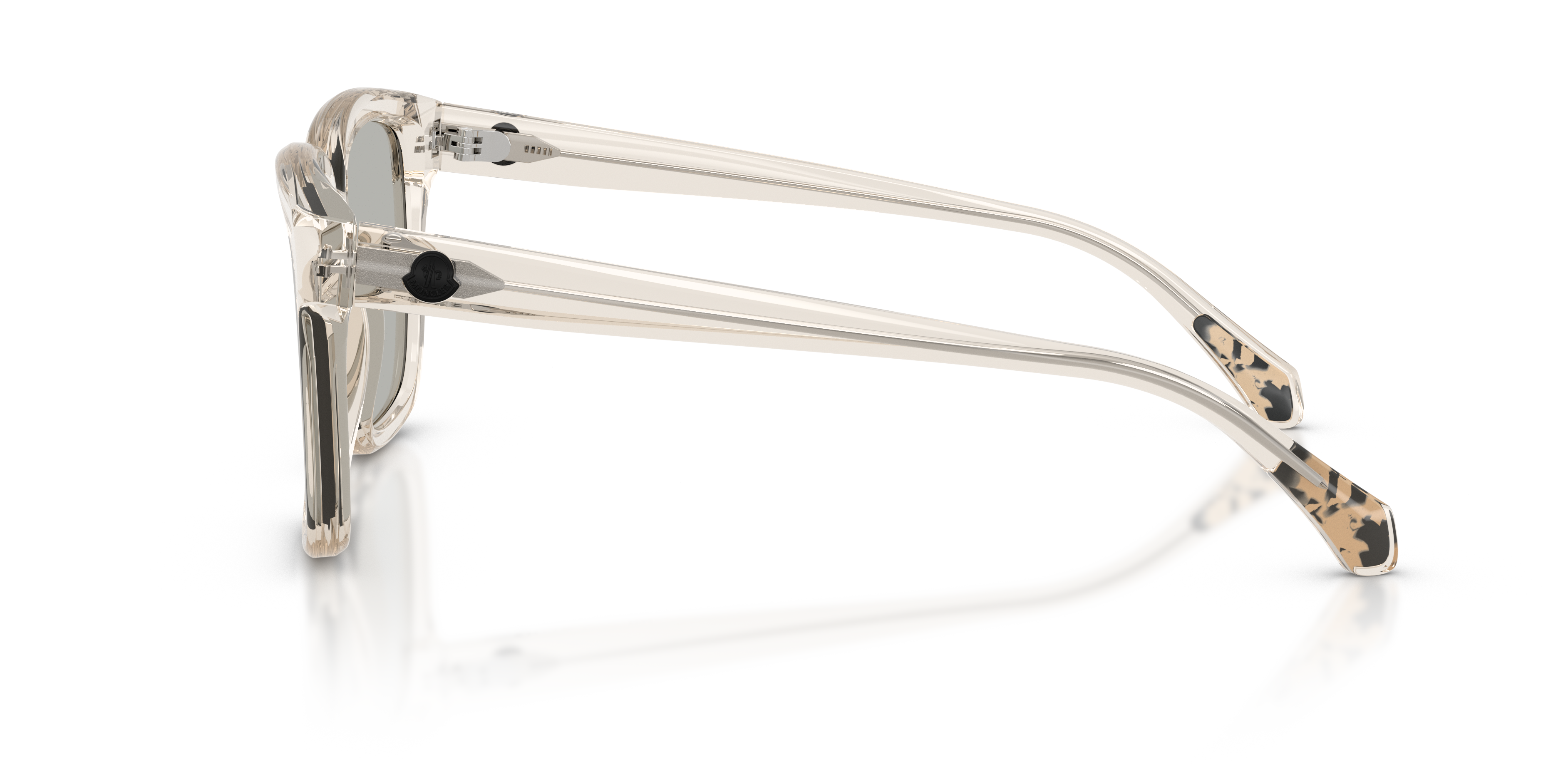 Moncler Unisex Moncler ME6026 CLASICO 30037I Gafas de sol Acetato Blanco Plata Pillow Norma