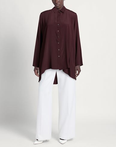 Woman Shirt Burgundy Size 2 Acetate, Silk