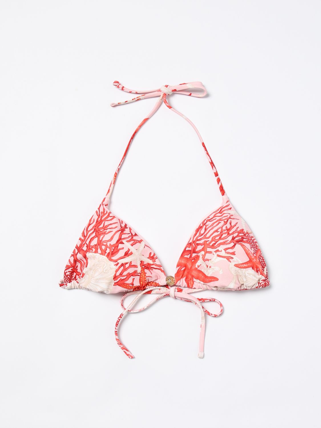 Sea motif print bikini top - Red