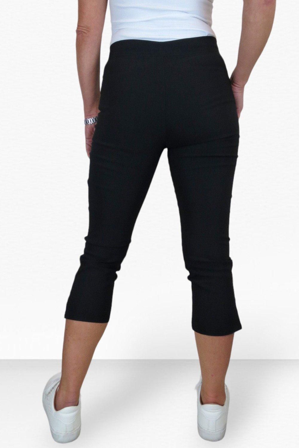 Paulo Due Cropped Capri Stretch Trousers In Black