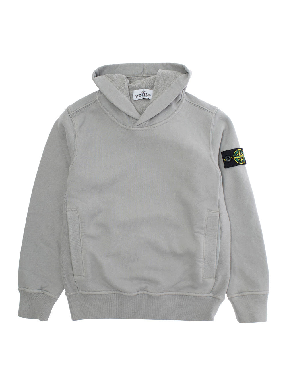 Logo-Patch Cotton Hoodie — Gray