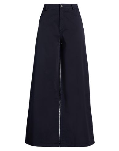 Woman Pants Midnight blue Size L Cotton, Elastane